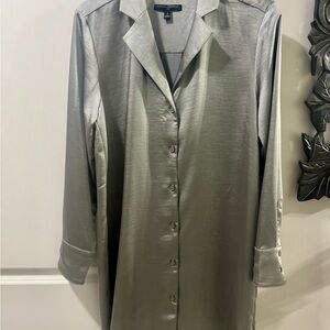 Banana Republic Silver Button-Up Dress